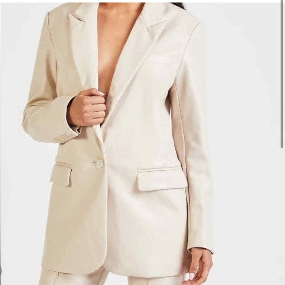 🕊️Faux Leather Blazer